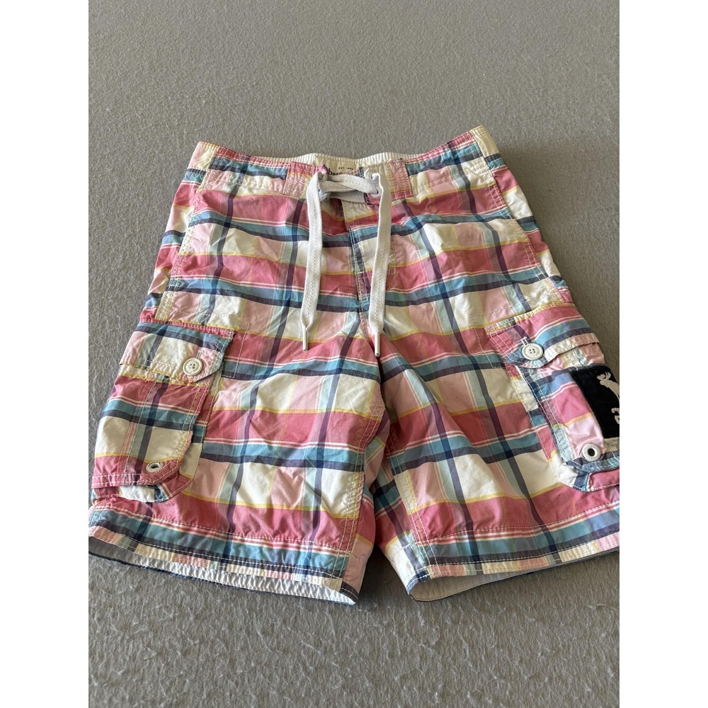 Abercrombie & Fitch Swim Shorts Mens Large Multicolor Plaid‎ Board Pockets Beach